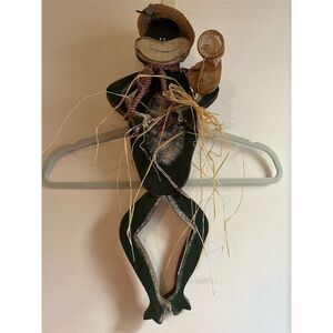 Handcrafted Frog Wall Art Sculpture by Lori Hlavsa Rustic Whimsical